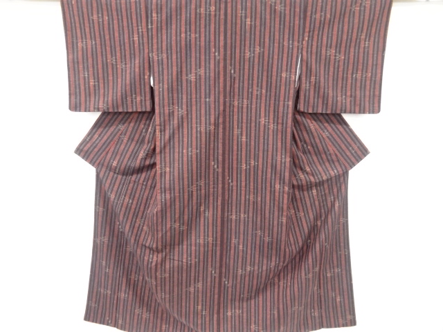 JAPANESE KIMONO / ANTIQUE KIMONO / SILK / TSUMUGI / WOVEN KASURI PATTERN